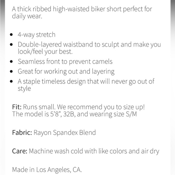 BRIAVIA Mid city ribbed high waisted biker shorts 🖤 - Picture 4 of 6